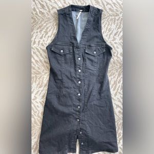 Free People stretch denim button down dress - size 2